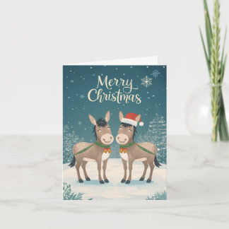 Cheerful Donkeys Christmas Card Feestdagen Kaart