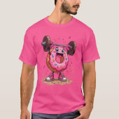 Cheerful Donut Gym Enthusiast T-shirt (Voorkant)