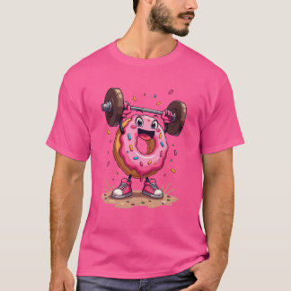 Cheerful Donut Gym Enthusiast T-shirt