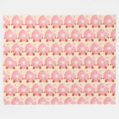 Cheerful Donut With Sprinkles Fleece Deken (Voorkant (Horizontaal))