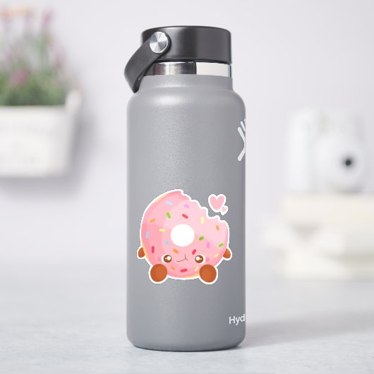 Cheerful Donut With Sprinkles Sticker (HydroFlask)