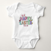 Cheerful Easter Artwork with Bunny Ears  Romper (Voorkant)