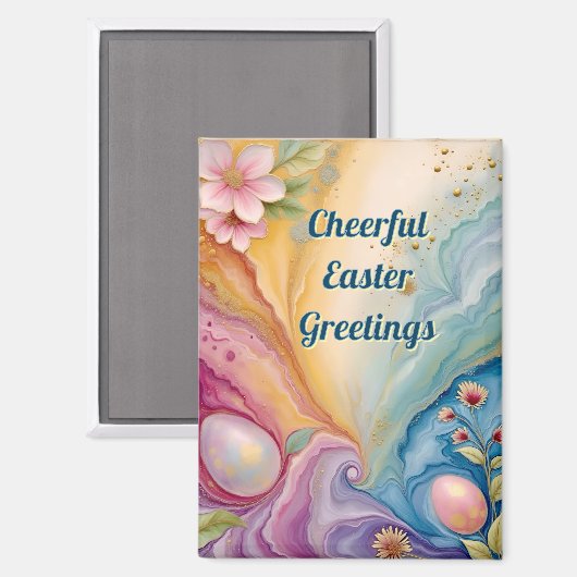 ~ CHEERFUL EASTER GREETINGS ~  Magnet (Voorkant / Achterkant)