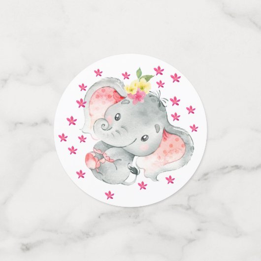 Cheerful Elephant Baby shower  Confetti (Kleine voorkant)