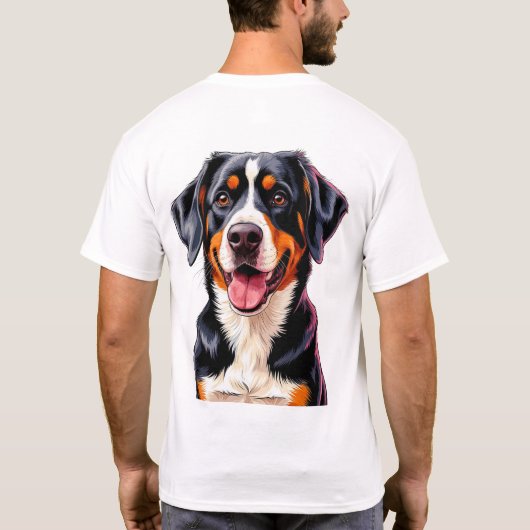 Cheerful Entlebucher Mountain Dog T-shirt (Achterkant)
