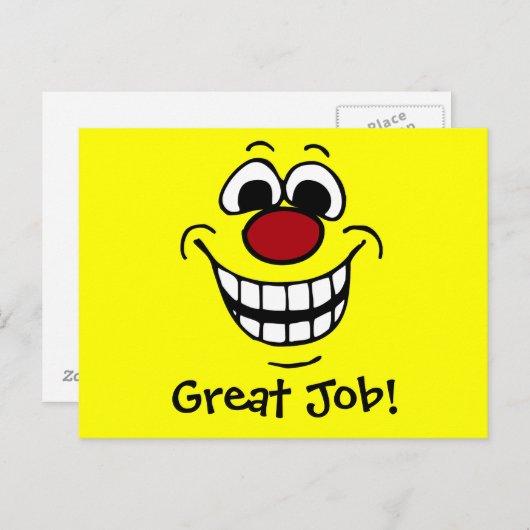 Cheerful Face Grumpey Briefkaart (Voorkant / Achterkant)