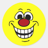Cheerful Face Grumpey Ronde Sticker (Voorkant)