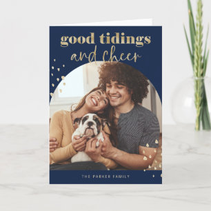 Cheerful Faux Gold   Eerste kerstdag fotograaf Feestdagen Kaart