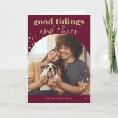 Cheerful Faux Gold | Eerste kerstdag fotograaf Feestdagen Kaart (Voorkant)