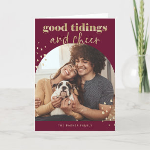 Cheerful Faux Gold Eerste kerstdag fotograaf Feestdagen Kaart