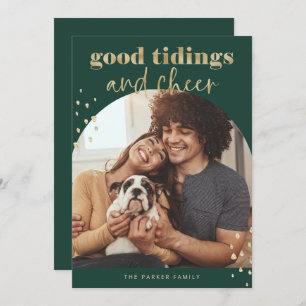 Cheerful Faux Gold   Eerste kerstdag fotograaf Feestdagenkaart