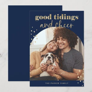 Cheerful Faux Gold   Eerste kerstdag fotograaf Feestdagenkaart