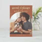 Cheerful Faux Gold | Eerste kerstdag fotograaf Feestdagenkaart (Staand voorkant)