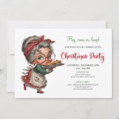 Cheerful festive woman funny Christmas party Kaart (Voorkant)