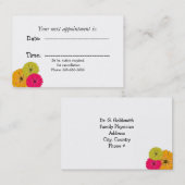 Cheerful Floral Medical Appointcard Afsprakenkaartje (Voorkant / Achterkant)