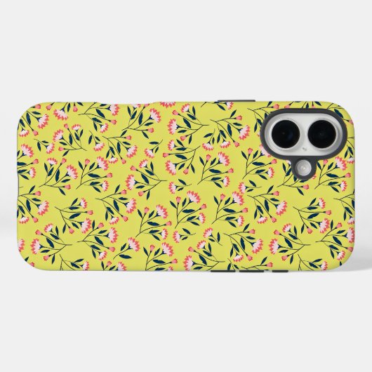 Cheerful Floral Pattern: Pink Flowers Case-Mate iPhone Case (Achterkant (horizontaal))