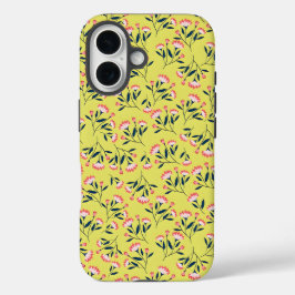  Cheerful Floral Pattern: Pink Flowers  iPhone 16 Hoesje