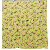 Cheerful Floral Pattern: Pink Flowers  Douchegordijn (Voorkant)