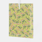  Cheerful Floral Pattern: Pink Flowers  Glas Ornament (Voorkant links)