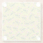  Cheerful Floral Pattern: Pink Flowers  Glazen Onderzetter (Achterkant)