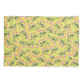  Cheerful Floral Pattern: Pink Flowers  Kussensloop (Achterkant-Links)