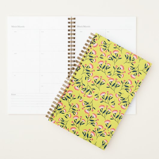 Cheerful Floral Pattern: Pink Flowers  Planner (Display)