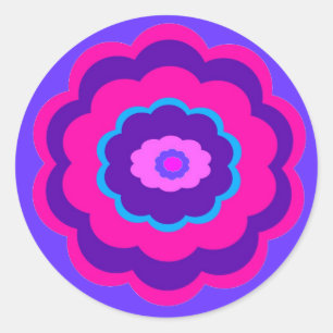 Cheerful Flower Ronde Sticker