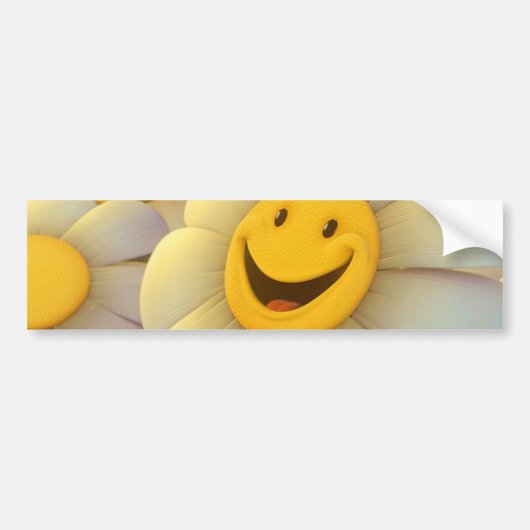 Cheerful Flowers Smile Bumpersticker (Voorkant)