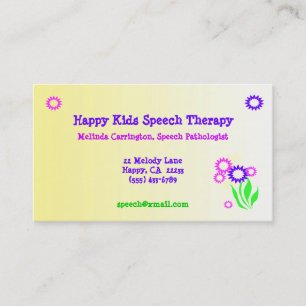 Cheerful Flowers Speech Therapy Visitekaartje