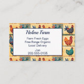 Cheerful Folk Art Chicken Egg Visitekaartje (Voorkant)