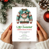 Cheerful Funny Ugly Sweater Christmas Card Kaart