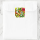 Cheerful Garden Colors Vierkante Sticker (Tas)