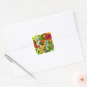 Cheerful Garden Colors Vierkante Sticker (Envelop)
