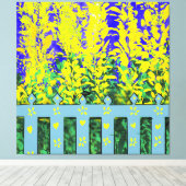 Cheerful Garden Escape: een dans van gele bloemen Canvas Afdruk (Insitu (Houten vloer))