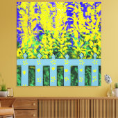 Cheerful Garden Escape: een dans van gele bloemen Canvas Afdruk (Insitu (Woonkamer))