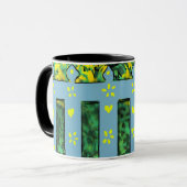 Cheerful Garden Escape: een dans van gele bloemen Mok (Voorkant links)