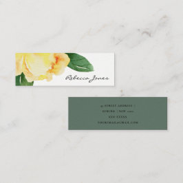 CHEERFUL GEEL WATERVERF FLORAAL ADRES MINI VISITEKAARTJE