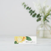 CHEERFUL GEEL WATERVERF FLORAAL ADRES MINI VISITEKAARTJE (Staand voorkant)