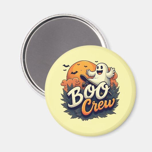 Cheerful Ghost "Boo Crew" Magnet (Voorkant / Achterkant)