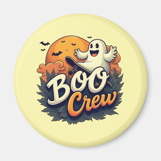 Cheerful Ghost "Boo Crew" Magnet (Voorkant)