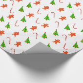 Cheerful Ginger Bread Man Candy Cane TreKerstmis Cadeaupapier (Hoek)