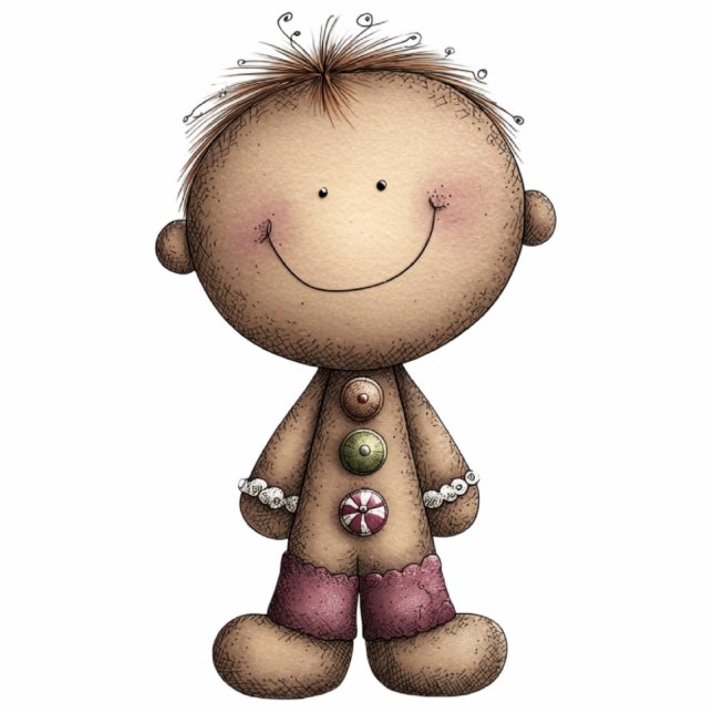 Cheerful Gingerbread Buddy Staand Fotobeeldje (Voorkant)