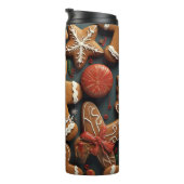 Cheerful Gingerbread Cookie Grid Thermosbeker (Geroteerd rechts)