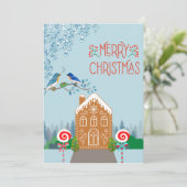 Cheerful Gingerbrood-kerstkaart Feestdagenkaart (Staand voorkant)