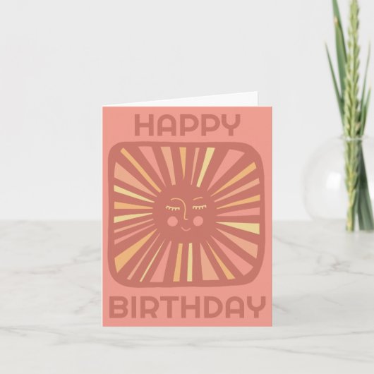 Cheerful Glow Sun HAPPY BIRTHDAY Gepersonaliseerd  Kaart (Voorkant)