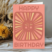 Cheerful Glow Sun HAPPY BIRTHDAY Gepersonaliseerd  Kaart