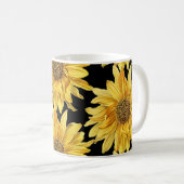 Cheerful Golden Yellow Sunflower Ceramic Koffiemok (Voorkant rechts)