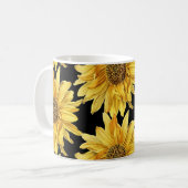Cheerful Golden Yellow Sunflower Ceramic Koffiemok (Voorkant links)