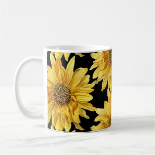 Cheerful Golden Yellow Sunflower Ceramic Koffiemok