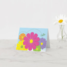 Cheerful Hallo Flowers Note Card Kaart